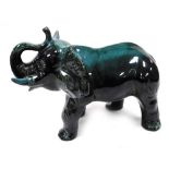 A Canadian Blue Mountain pottery figure of an elephant, 37cm wide.