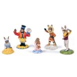 Five Royal Doulton Bunnykins figures, comprising Eskimo Bunnykins, DB275, Randolf The Ringmaster, DB