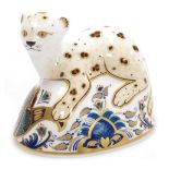 A Royal Crown Derby porcelain Leopard Cub paperweight, commissioned by Sinclairs, limited edition nu