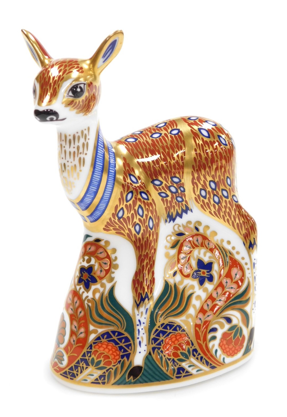 A Royal Crown Derby porcelain Fawn paperweight, an exclusive for the Royal Crown Derby Collectors Gu