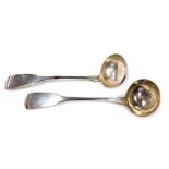 A pair of Scottish silver Fiddle pattern ladles, each initial engraved, Glasgow 1839, 2.55oz.