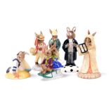 Six Royal Doulton Bunnykins figures, comprising Father Bunnykins, DB154, Sailor Bunnykins, DB166, Sa