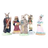 Five Royal Doulton Bunnykins figures, comprising Little John Bunnykins, D243, Friar Tuck Bunnykins,