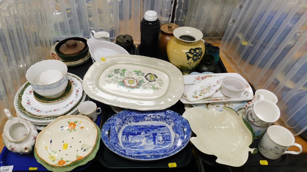 Decorative china and effects, to include a Masons Paynsley Patt pattern dish, 39cm wide, studio pott