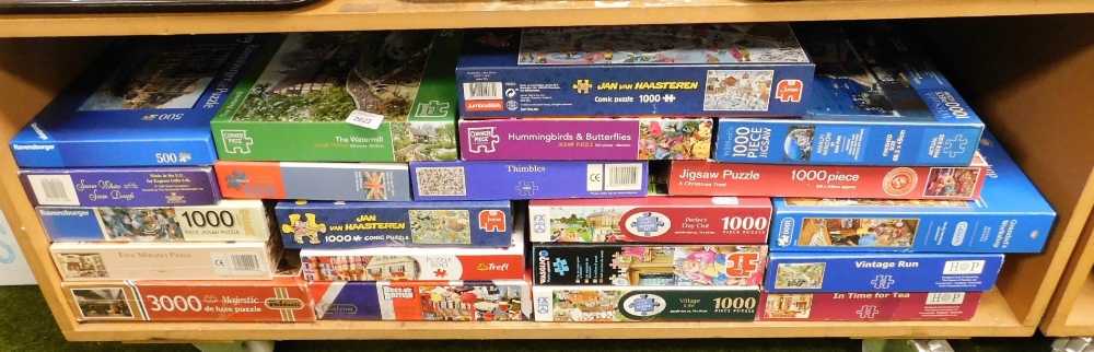 Various jigsaw puzzles, 500, 1000, 3000 pieces, etc. (1 shelf)