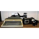 A pair of Horizon 12X/60X70 binoculars, lenses, a Grundig radio, Canon electronic typewriter, etc. (