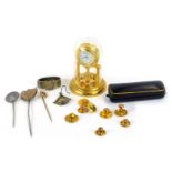 A small group of jewellery, comprising six 9ct gold collar studs, 3.8g, a plated cufflink, silver gi