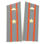 A pair of 1989 Soviet Tanks and Armoured Vehicle officer's shoulder boards, Rank Major, stamped, and