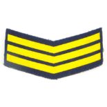 A Soviet Warrant Officer stripe patch, stamped, circa 1980's.