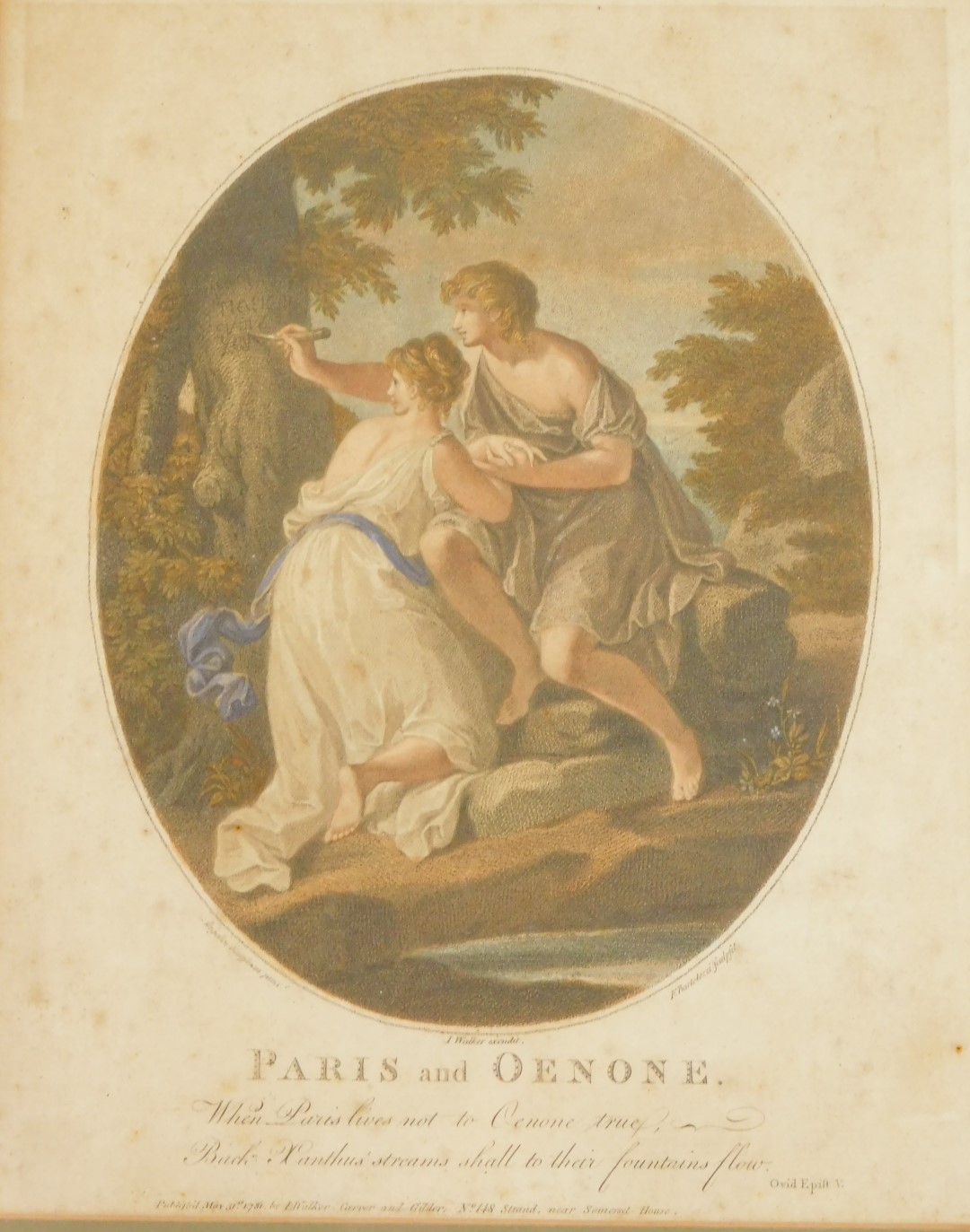 After Angelica Kauffman. Cupid Sleeping on Woman's Lap; Cornelia, Mother of the Gracchi, pair of col - Image 4 of 4