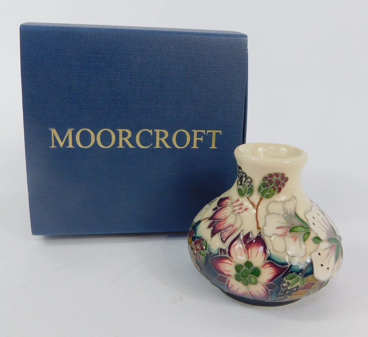 A Moorcroft Pottery vase decorated in the Bramble pattern, impressed and painted marks, 6cm high, bo - Image 3 of 3