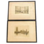 After EJ Maybery (20thC). Tower Bridge, London, etching, titled and signed, 16cm x 23cm; Peter Graha