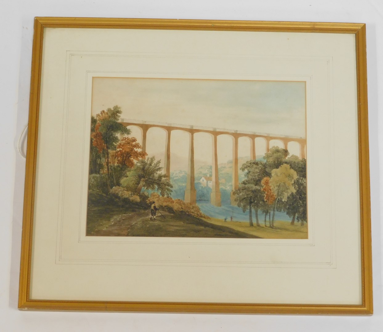 David Smith Moor (British, 19thC). Pont-y-Cyssllte, The Aqueduct Across the River Dee, Llangollen No - Image 2 of 2