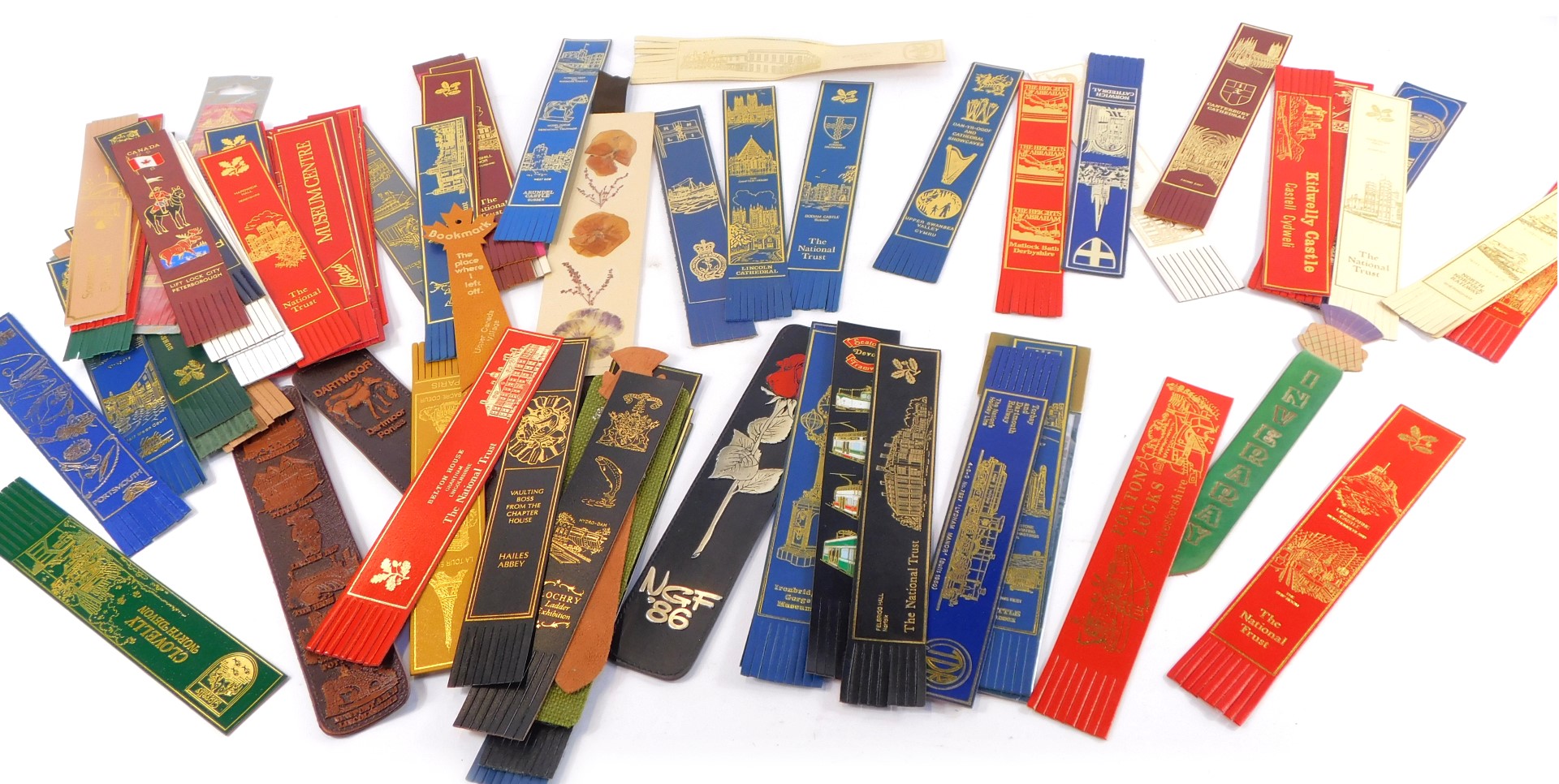 A collection of leather souvenir and other bookmarks. (approx 80)
