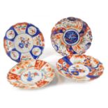 Four Chinese Imari dishes, variously decorated.