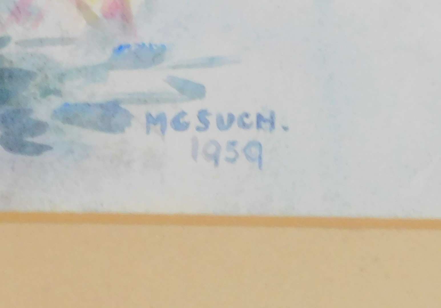 MC Sush (Mrs MC Besant) (20thC). Spring Flowers, watercolour, signed, dated 1959, 26.5cm x 34.5cm. - Image 2 of 3