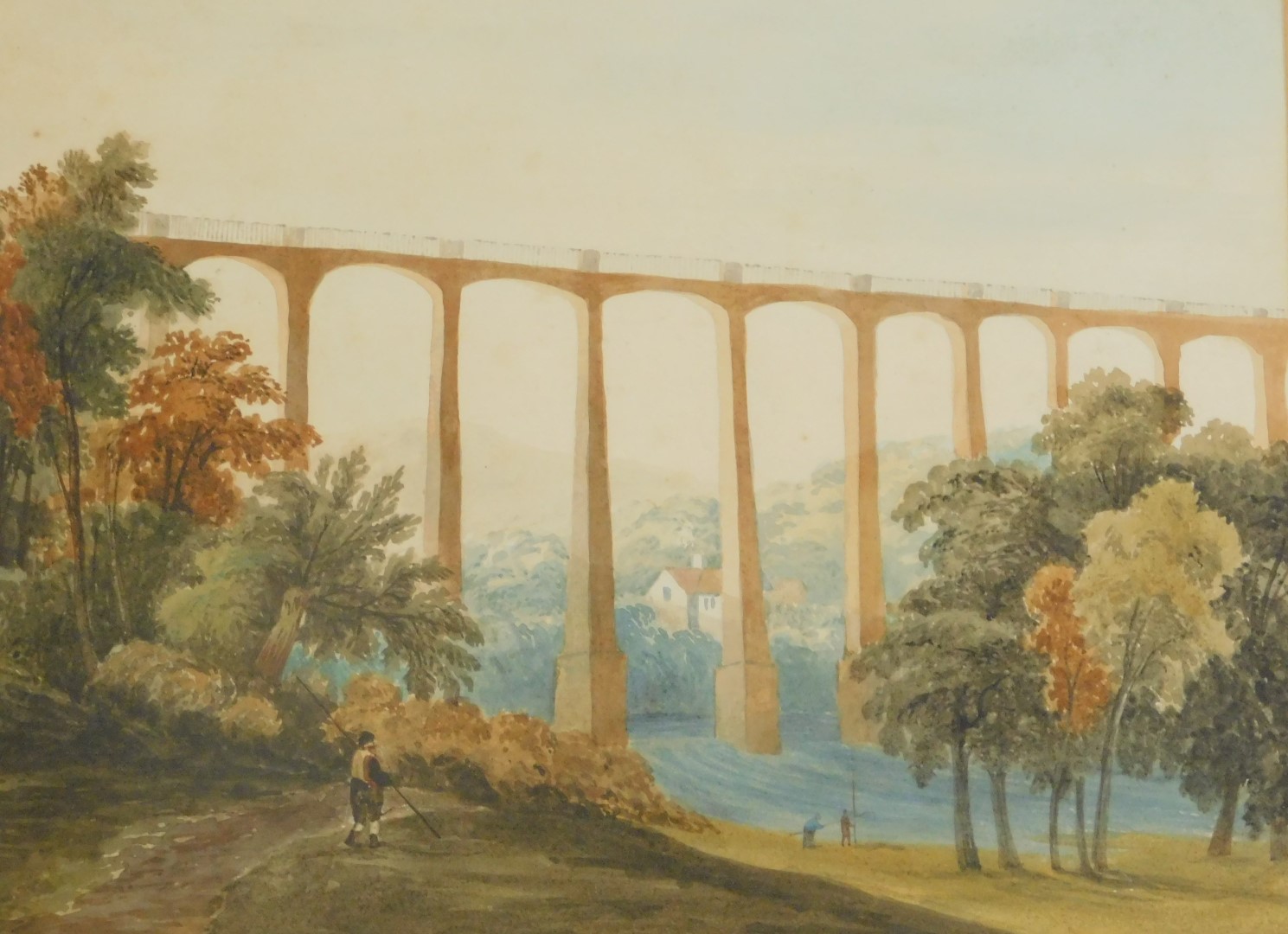 David Smith Moor (British, 19thC). Pont-y-Cyssllte, The Aqueduct Across the River Dee, Llangollen No