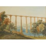 David Smith Moor (British, 19thC). Pont-y-Cyssllte, The Aqueduct Across the River Dee, Llangollen No