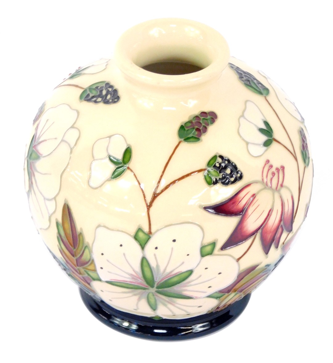 A Moorcroft Pottery vase decorated in the Bramble pattern, painted and impressed marks, 11cm high, b