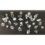 Various Swarovski crystal and other figures, pineapple ornament, 7cm high, various animals, figures,