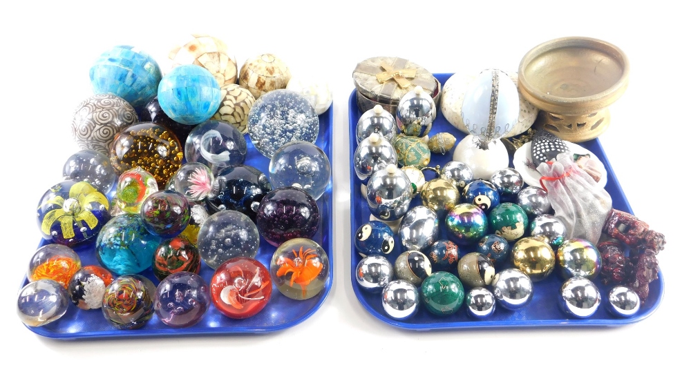 Various paperweights, late 20thC and others, to include floral design, 8cm high, a quantity of vario