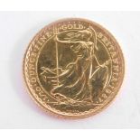 An Elizabeth II 1/10oz gold ten pound coin, 1987, 3.4g.