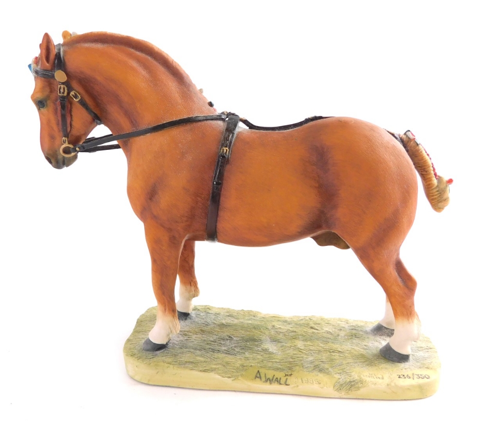 A Border Fine Arts limited edition matt finish horse, by Anne Wall, number 236/350, stamped 1985, la