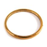 A 9ct rose gold wedding band, of plain design, ring size V½, 1.9g. (AF)