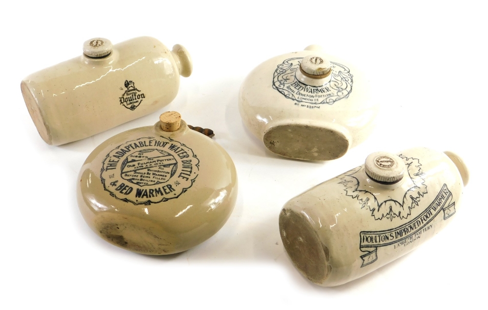 Various stoneware hot water bottles, to include Doulton, the Adaptable hot water bottle and bed warm