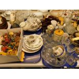 Various glassware, miniature David Winter style cottages, unmarked, quantity of various pressed and