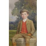 Parker Hagarty (1859-1934). Portrait of a child, full length, seated, watercolour, signed and dated