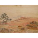 Percy Mason (1873-1952). Low Rigg Fell, bracken and trees before hills, watercolour, signed, 25cm x