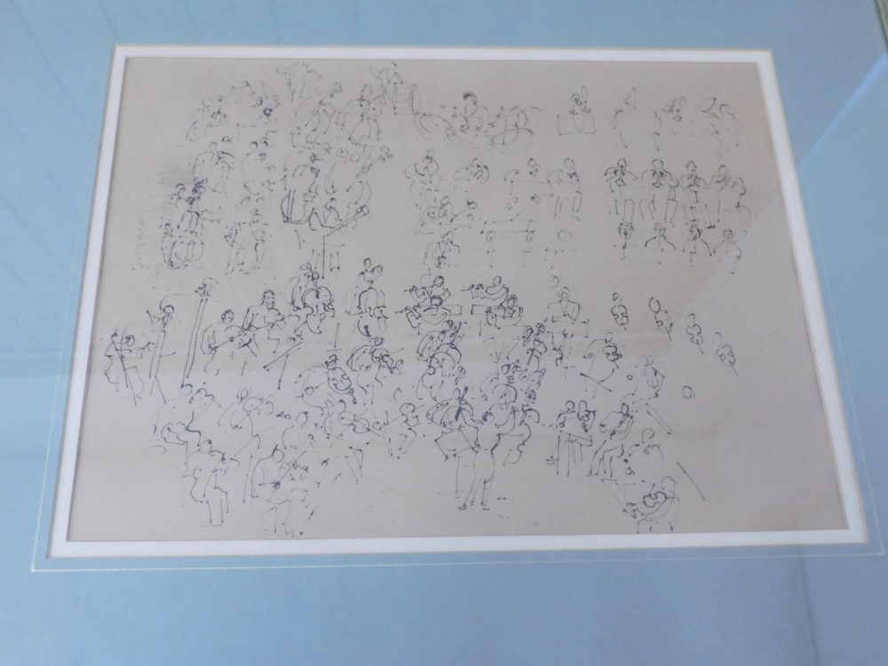 20thC School. Orchestra, unsigned, 25cm x 33cm, and another orchestra. (2) - Image 3 of 3