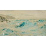 Henry Harding Bingley (1887-1972). Stormy seas, watercolour, signed, 20cm x 35cm and another - pair
