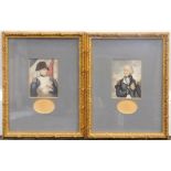 After Baxter. Lord Nelson, print, 10cm x 7cm, and another The Emperor, Napoleon. (a pair)