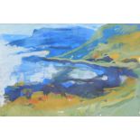 Ellen Barnes (20thC). Wigtown Bay, Scotland, acrylic, signed, 26cm x 34cm. Artist label verso.