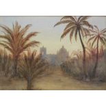 19thC Indian School. Trees before building, watercolour, unsigned, 19cm x 28cm.