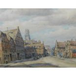 Wilfrid Rene Wood (1888-19769). Townscape, watercolour, signed, 28cm x 37cm.