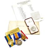 A World War I medal trio, named to Corporal, later Lieutenant A F Smith, 1/6 Gordon Highlanders, 107