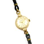 An Everite lady's 9ct gold cased wristwatch, circular silvered dial bearing Arabic numerals at evens