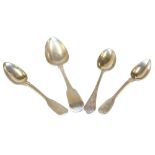 A group of silver spoons, to include a Victorian silver spoon, the handle decorated with a monogramm