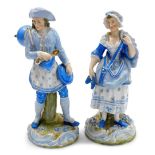 A pair of late 19thC porcelain figures, modelled as a pan seller and a cobbler, printed mark for Jos