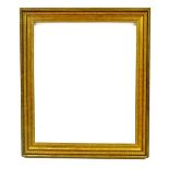 A 20thC gilt wood picture frame, in Georgian style, decorated with multiple repeat boarders, 100cm x