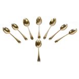 A set of five George V silver Old English pattern coffee spoons, Sheffield 1912, together with a set