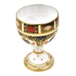 A Royal Crown Derby porcelain Old Imari pattern goblet, number 1128, 12cm high.