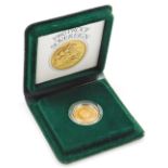 An Elizabeth II gold full sovereign, 1980, 8g, with Royal Mint case and packaging.