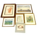 A group of prints, to include after Chris Campbell An African Evening, signed limited edition print