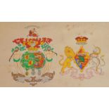 Late 19thC School, two coats of arms, of Alexander Duff, 1st Duke of Fife, and HRH Princess Louise o