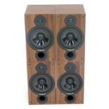 Four Cambridge Audio SX-60 speakers, serial no SS C10652 695 30252, in a walnut style case. (4)