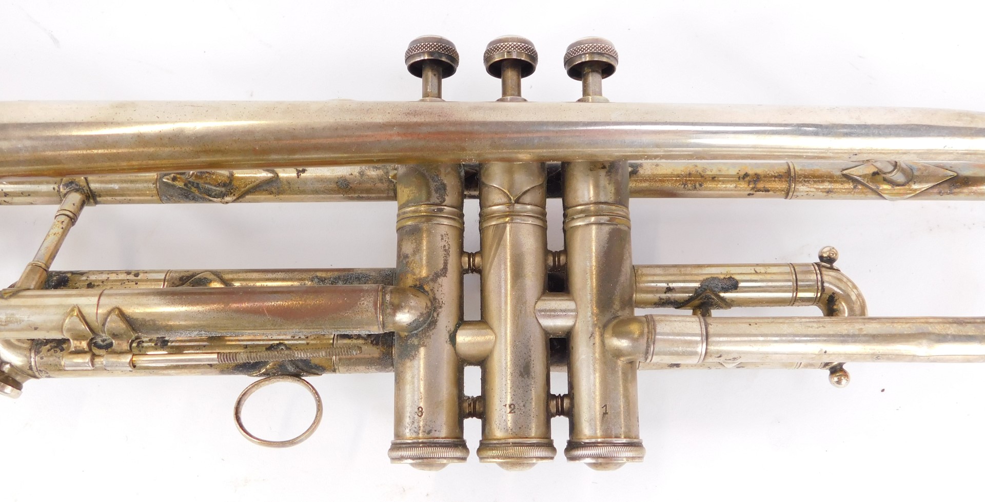A trumpet, engraved Manhattan, with mouthpiece, 50cm long. (AF) - Image 2 of 3